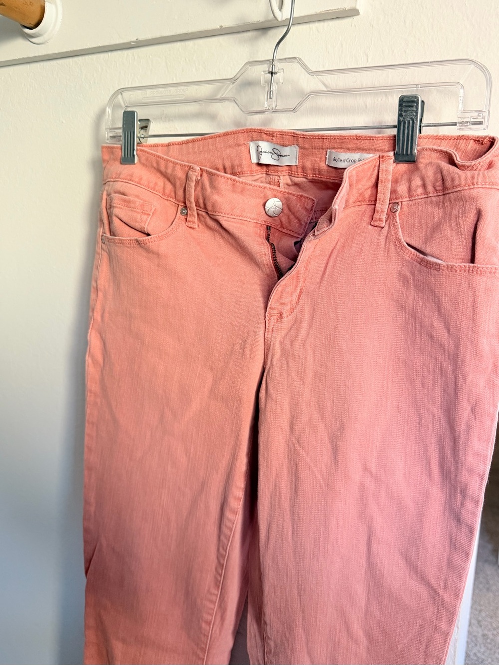 Jessica Simpson Coral Pink High-Rise Jeans